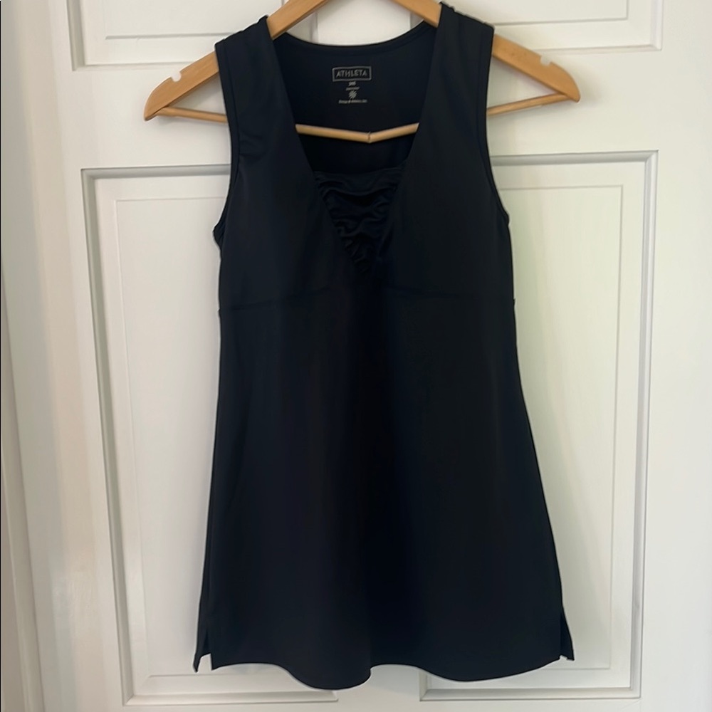 Athleta Black Sleeveless V-Neck Tank Top- built in support